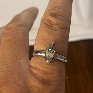 Sterling Silver Middle Finger Ring, Funny Gifts, Man Ring, Mens Jewelry, Stacking Rings, rude gift, edgy gifts, sassy ring, vulgar jewelry