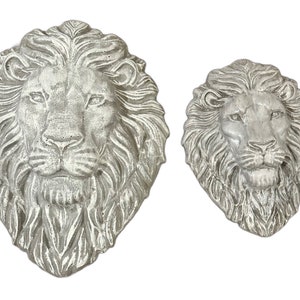 Concrete Lion Head, Concrete Sculpture, 13.5"x10", 18.5"x14.5" Lion Plaque, Lion Garden, Garden Faces, Lion Decor, Concrete Lion, Lion Face