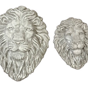 Concrete Lion Head Wall Plaque, Concrete Lion Head, Classic Garden Decor, Lion Face Sculpture, Outdoor Wall Art, Rustic Farmhouse Garden