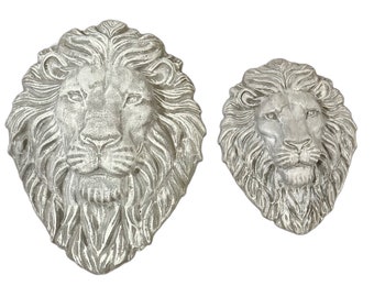 Concrete Lion Head Wall Plaque, Concrete Lion Head, Classic Garden Decor, Lion Face Sculpture, Outdoor Wall Art, Rustic Farmhouse Garden