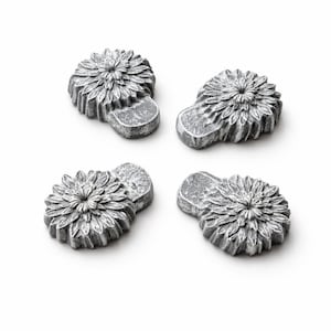 Dahlia Planter Feet, concrete pot feet, 3 3/4″ x 2 3/4 x 1 1/4″ deep, flower garden, plant risers, pot risers, Patio Décor, Concrete Garden