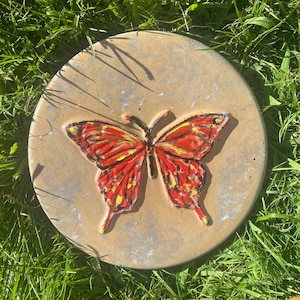 Butterfly, stepping stone, garden stone, 7.5&quot;x1.5&quot;, garden art, concrete art, garden decor, cement decor, Butterfly Garden, Butterfly Gift,
