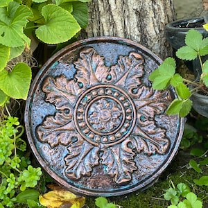 Tuscan Starburst Stepping Stone, 11”x1”, Concrete Garden Stone, Classical Medallion Patio Decor, Garden decor, housewarming gift, cement art