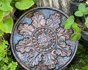 Tuscan Starburst Stepping Stone, 11”x1”, Concrete Garden Stone, Classical Medallion Patio Decor, Garden decor, housewarming gift, cement art