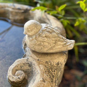 Concrete Bird Statue, 5&quot;x3&quot;x3&quot;, Bird Garden, Bird Watcher Lover, Fountain Pond Bird Sculpture, Birdbath Bird,  Shelf Decor, Table Decor