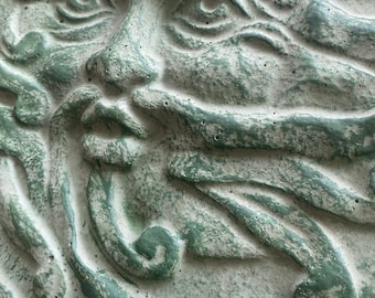 Green Man Plaque, 10", Housewarming Gift, Wall Plaque, Garden Decor, wall sculpture, Garden Gift, stone face sculptures, gifts for gardeners