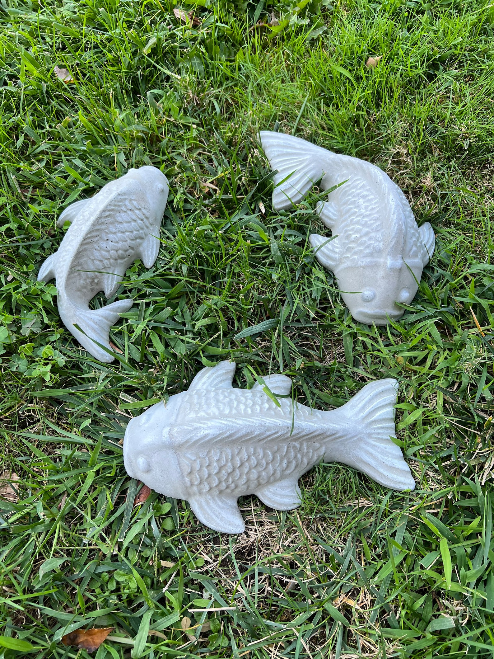 Koi Fish Statue Concrete Fish Garden Decor Pond Decor Dry Etsy