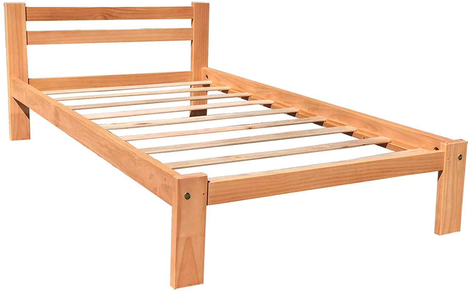 Twin Wooden Bed Frame Honey Finish Amazonas Single Bed Easy to Etsy