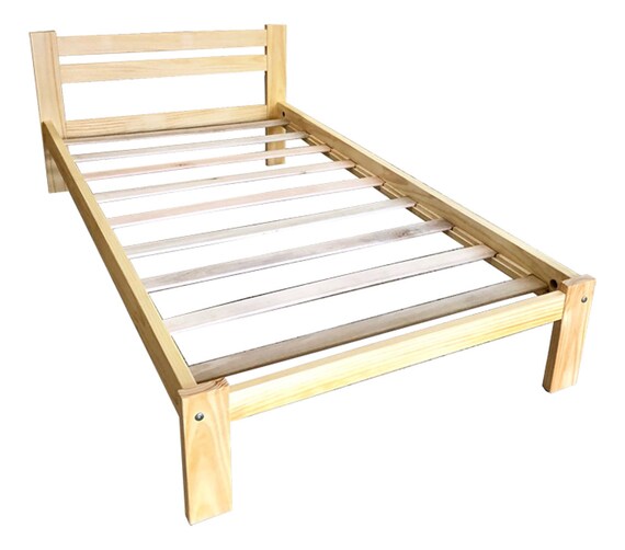 Twin Wooden Bed Frame Trundle Light Pine Finish Amazonas Single