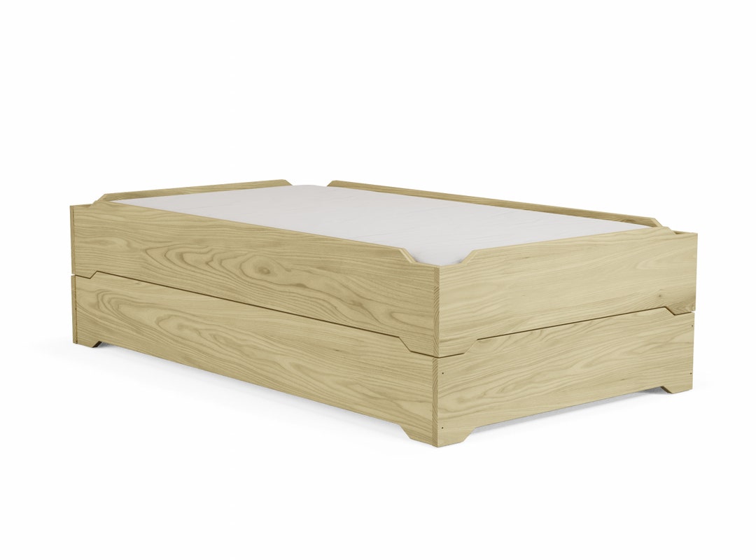 Stackable Beds Set of Two Twin XL Over Twin XL Wooden Bed Floorbed