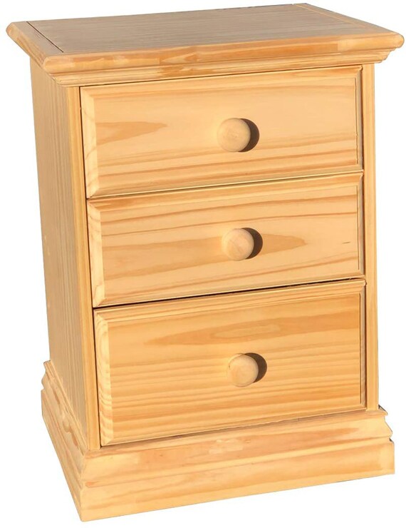 New 3 Drawers Nightstand Unfinished Bedside Table Fully Etsy