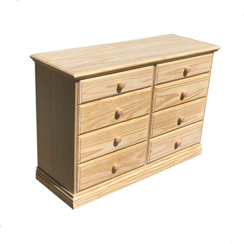 8 Drawers Wooden Dresser Unfinished Finish Fully Assembled NO Etsy