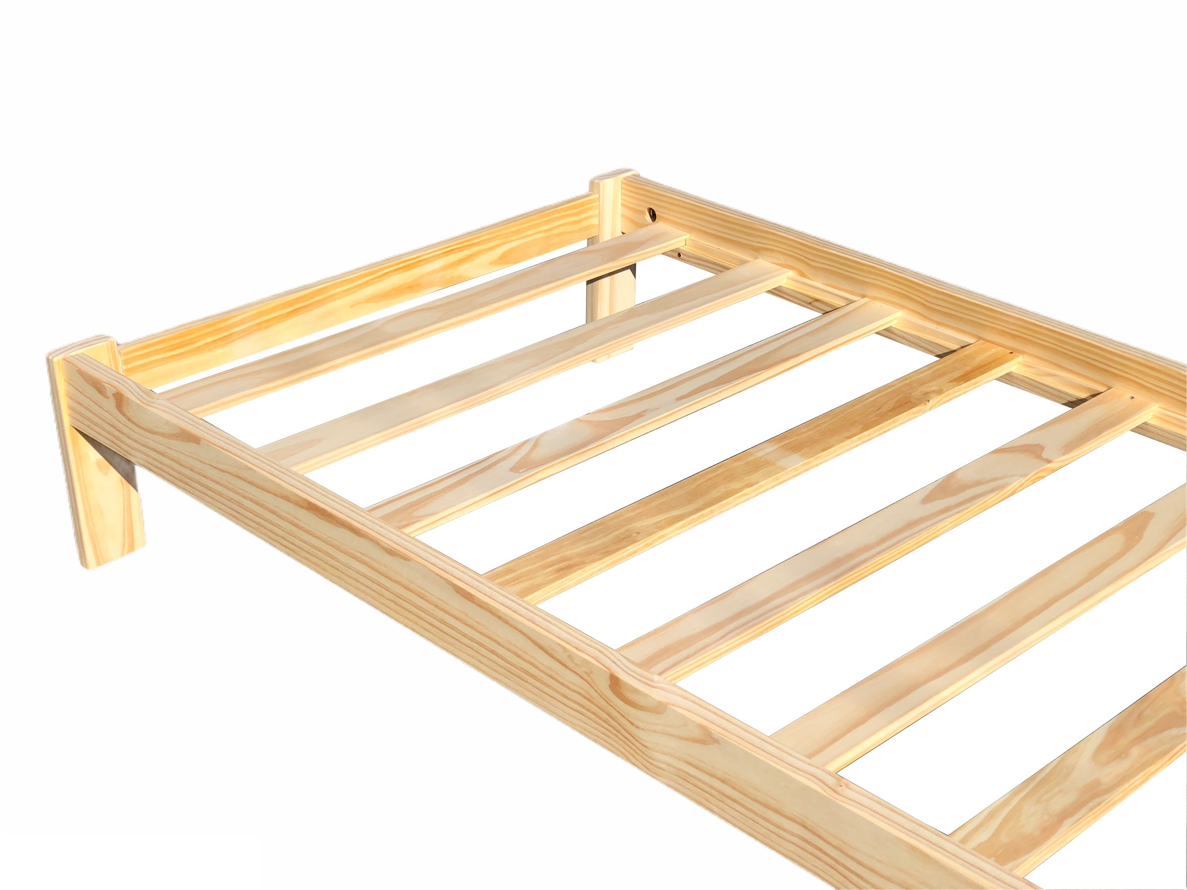 Full XL Platform Bed Frame Unfinished Alaska Single Bed Easy Etsy