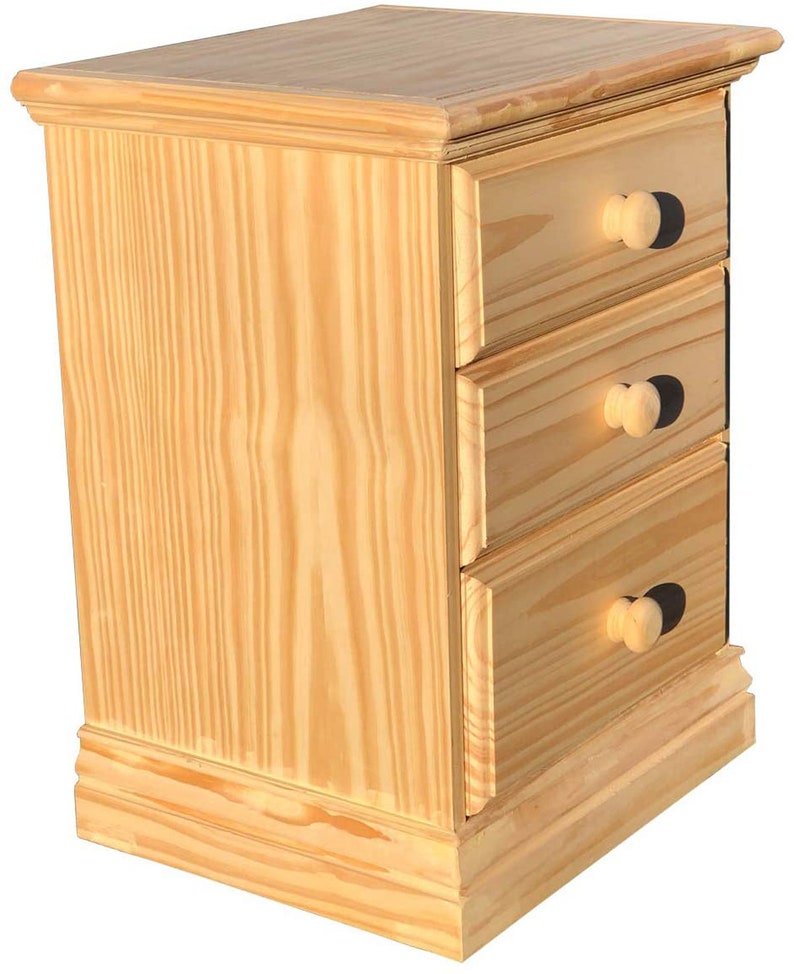 New 3 Drawers Nightstand Unfinished Bedside Table Fully Etsy