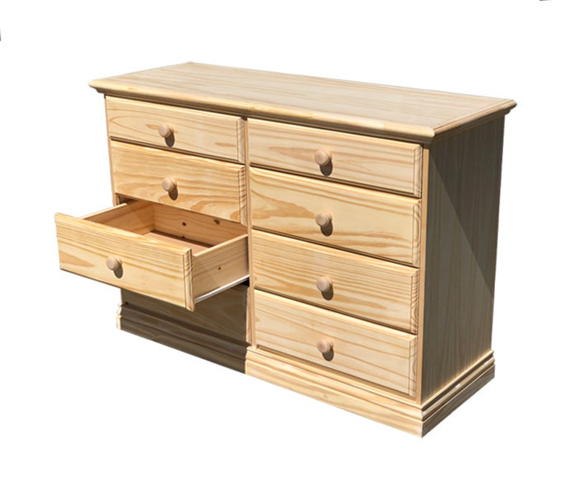 8 Drawers Wooden Dresser Unfinished Finish Fully Assembled NO Etsy