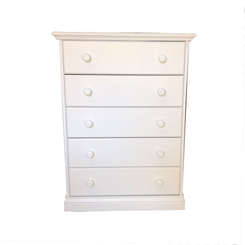 New 5 Drawers Chest White Finish Fully Assembled No Assembly Etsy