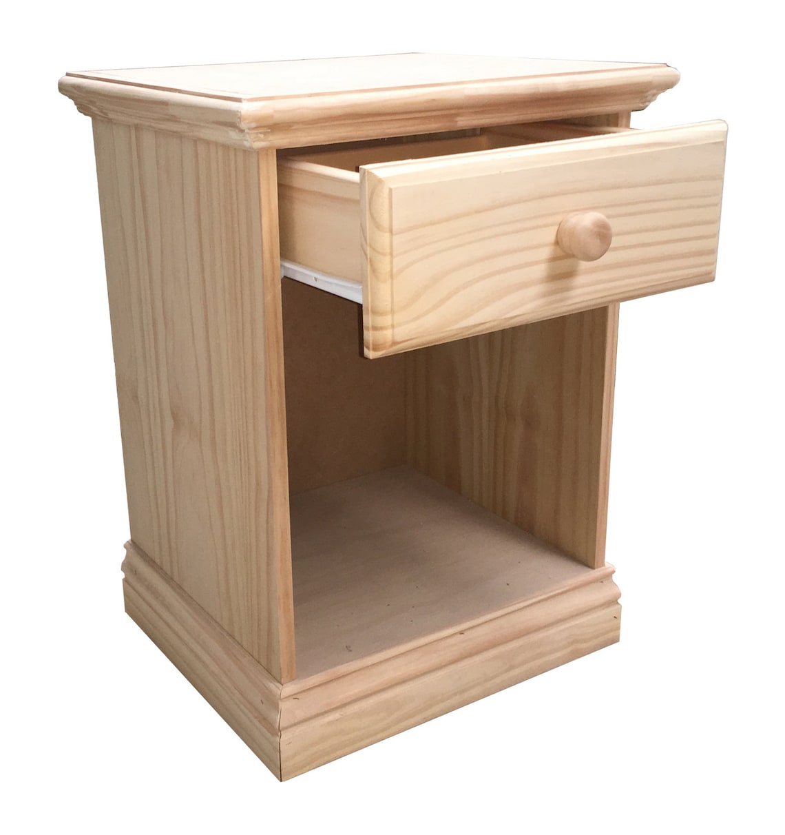 1 Drawer Nightstand Unfinished Bedside Table Fully Assembled Etsy