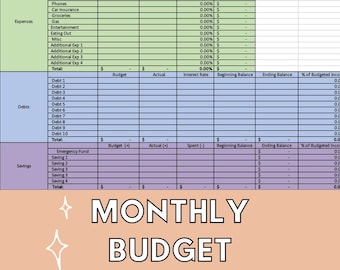Monthly Budget Template | Zero-Based Budget | Excel Download