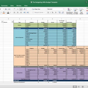 monthly budget template zero based budget excel download etsy