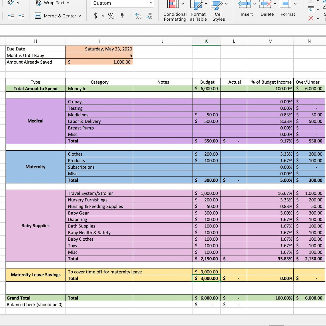 Baby Expense Planning Budget Template Excel Download Etsy Baby Expense Planning Budget Template Excel Download Etsy