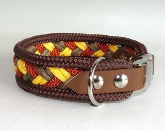 for small dogs, paracord dog collar in brown, from 25 cm in length, personalisable