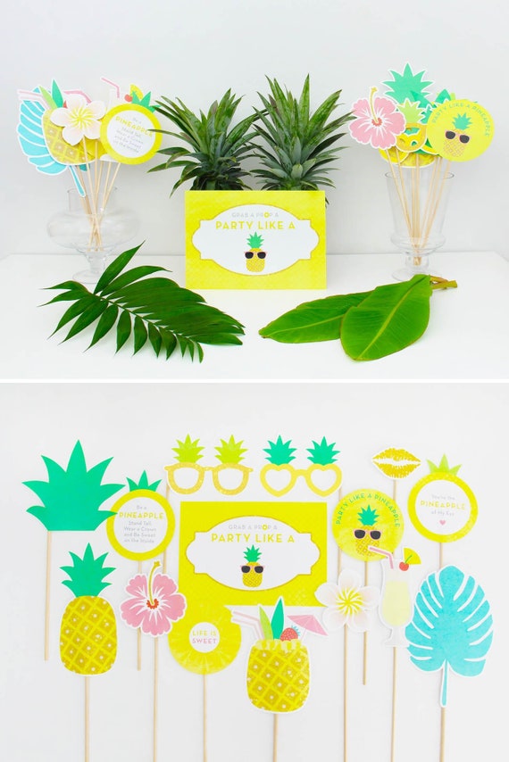 Pineapple Party Decorations Pineapple Props Tropical Party Etsy