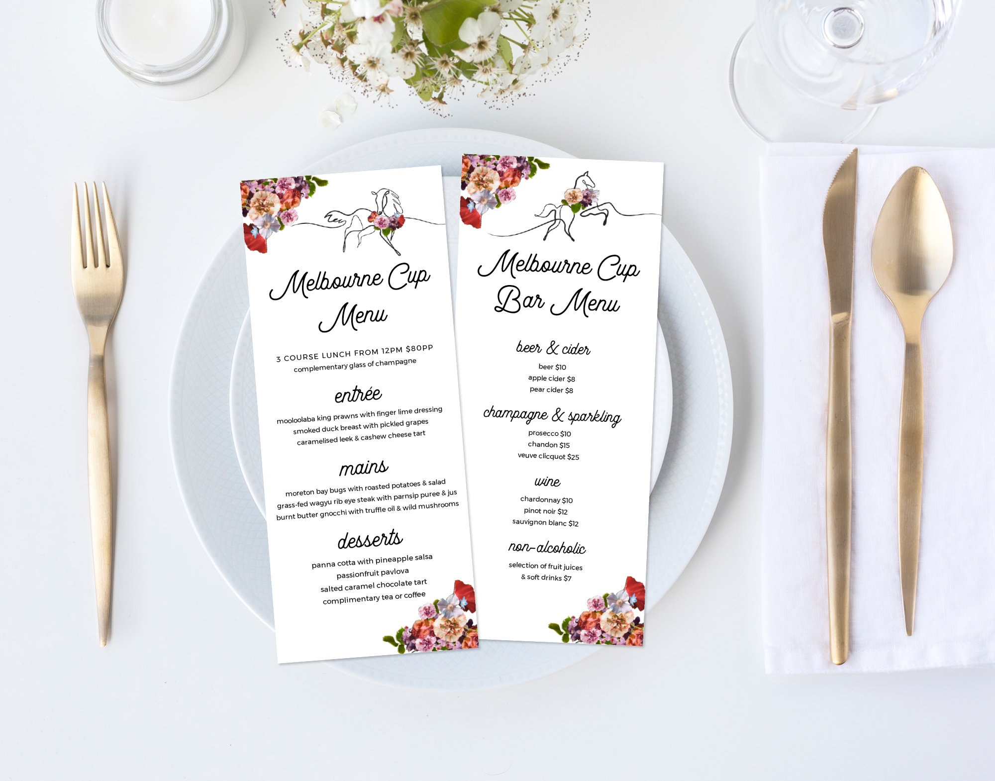Melbourne Cup Menu Template Melbourne Cup Luncheon Menu Etsy Australia