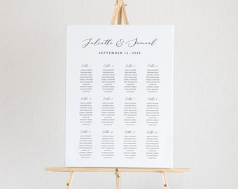 Minimalist Wedding Seating Chart Template, Elegant Seating Chart, Modern Seating Plan, Seating Sign, Printable, Editable | INSTANT DOWNLOAD