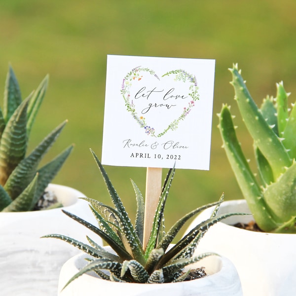 Botanical Wedding Favor, Wedding Favour, Editable Template, Thank You Tag, Let Love Grow Favor, Plant Favor, Herbs | INSTANT DOWNLOAD