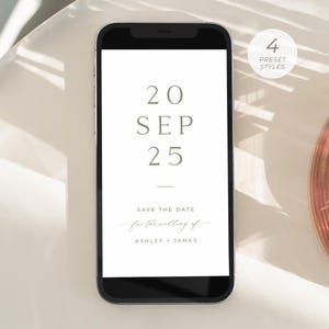 Moderne Save the Date Kartenvorlage, Olivgrüne Save the Date Karte, Minimalistische Save the Date, Digital Save the Date | SOFORTIGER DOWNLOAD