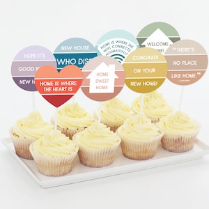 Housewarming cupcaketoppers, housewarmingtoppers, housewarmingversieringen, housewarmingcitaten, grappig, afdrukbaar | DIRECT DOWNLOADEN