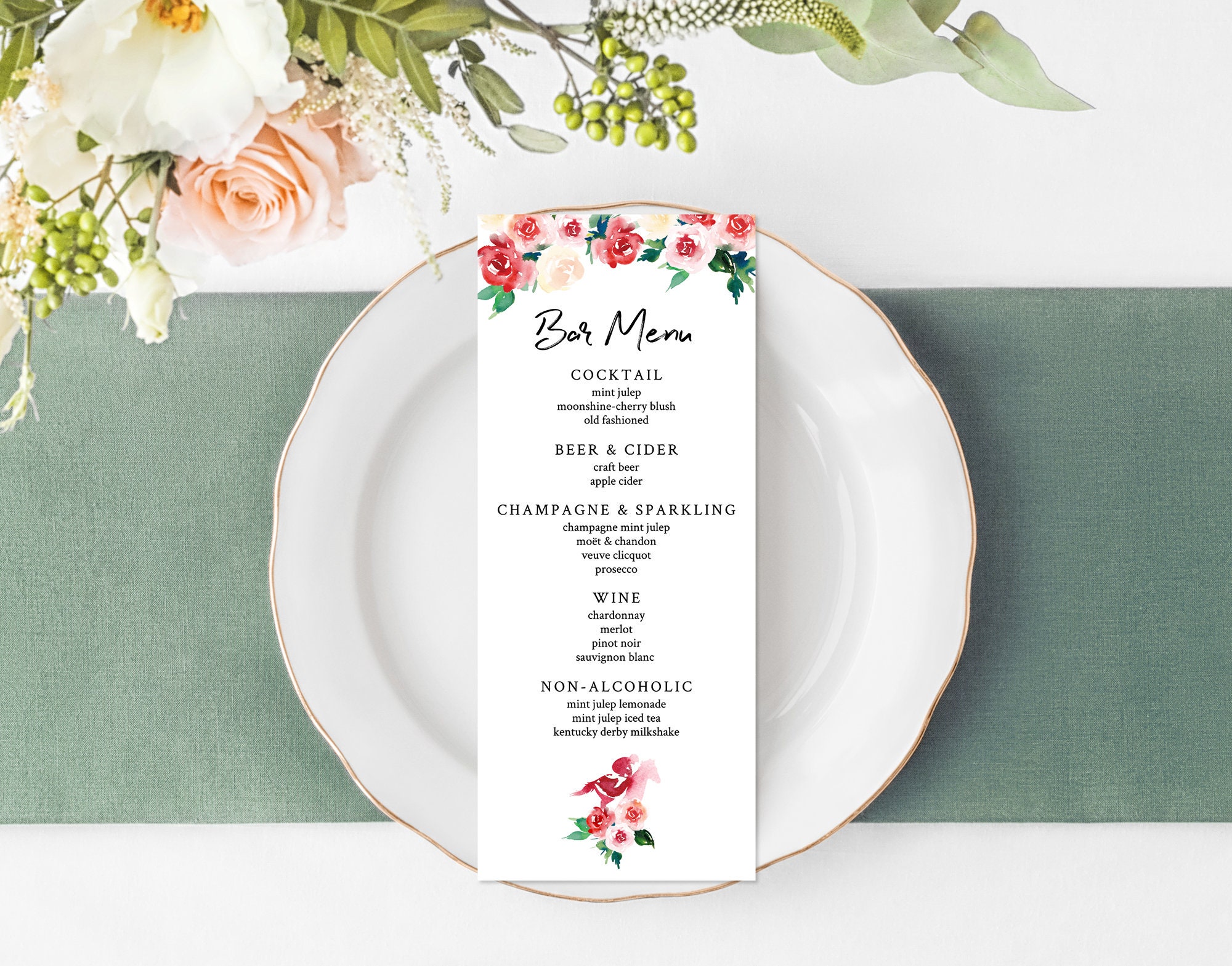 Kentucky Derby Menu Template Derby Lunch Menu Derby Dinner Etsy Australia