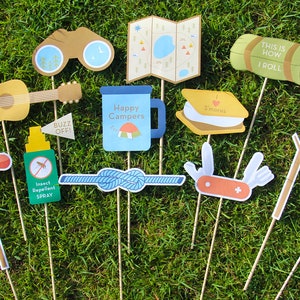 Camping Requisiten, **BONUS** Smores &Trail Mix Signage, Camping Photobooth Requisiten, Camping Party Printable | SOFORTIGER DOWNLOAD