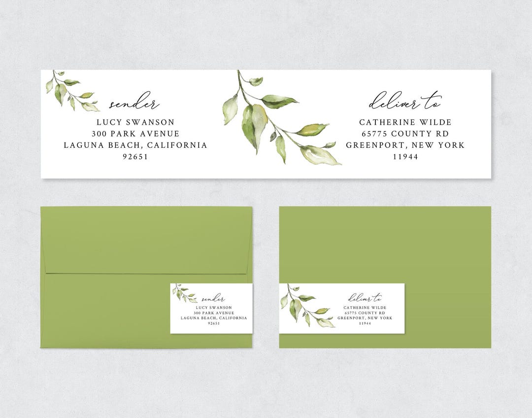 Rustic Address Labels Template, Bridal Shower Invitation Address Labels ...
