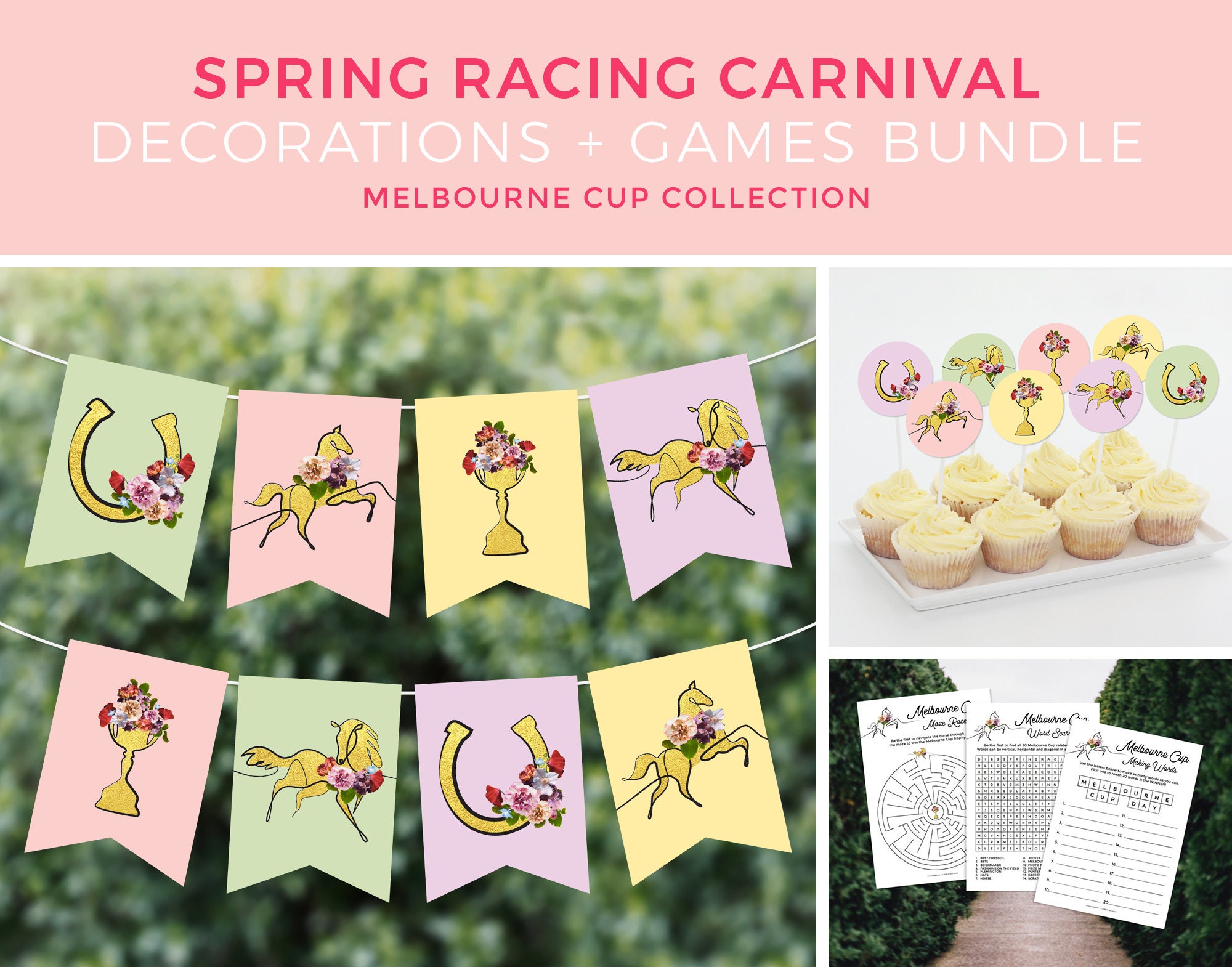 Melbourne Cup Decorations, Melbourne Cup Party Games, Bundle, Derby — free download