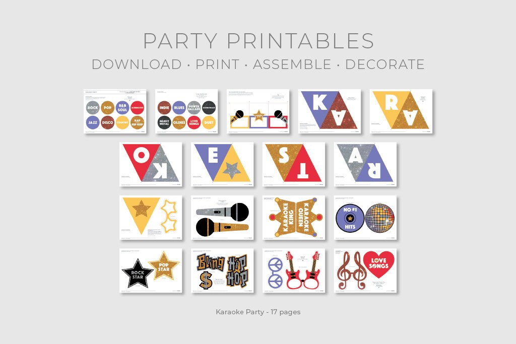 Karaoke Party Decorations Karaoke Photo Booth Props Karaoke Etsy Australia