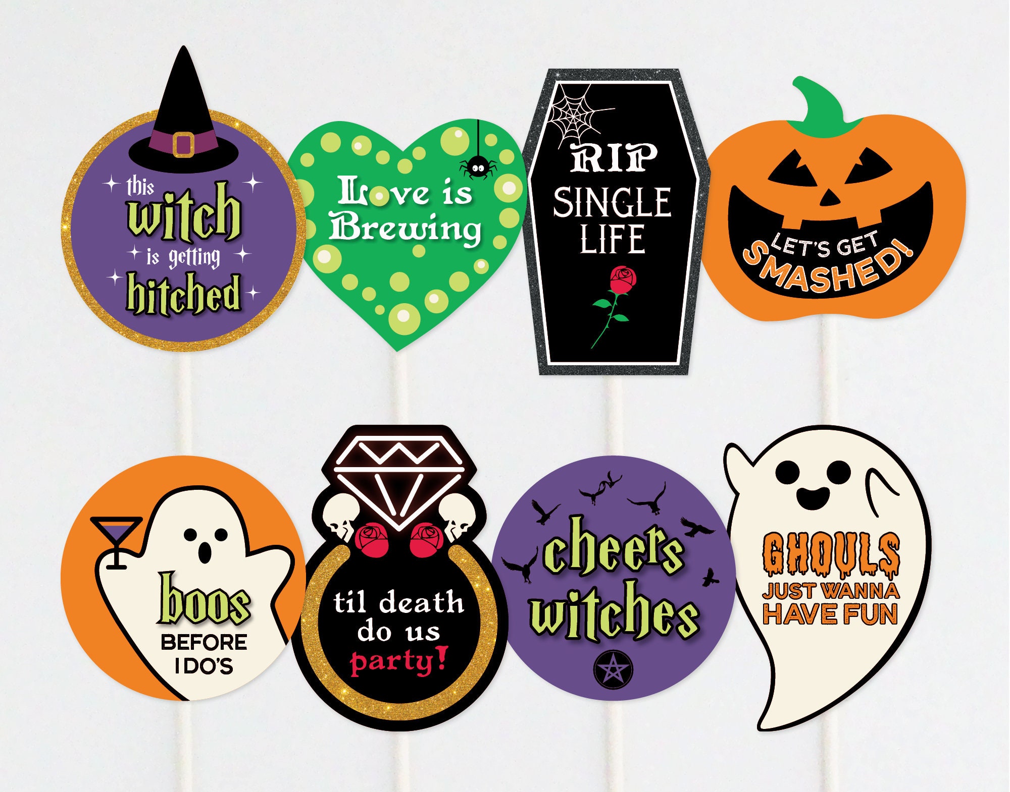 Bundle Halloween Bridal Shower Party Decorations Halloween Etsy