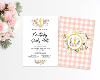 Kentucky Derby Invitation, Editable Template, Derby Bridal Shower Invitation, Derby Day, Kentucky Derby Party Invite,  | INSTANT DOWNLOAD