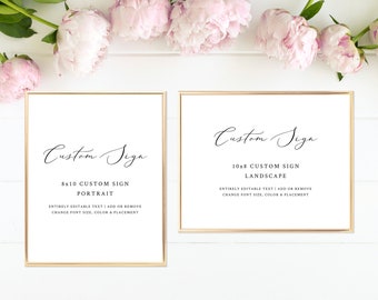 Minimalist Wedding Custom Sign Template, Modern Custom Wedding Sign, Custom Sign, Modern Wedding Signage, Editable Sign | INSTANT DOWNLOAD