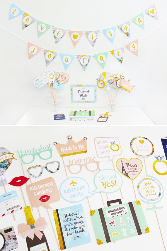 Travel Bridal Shower Party Decorations Travel Bachelorette Etsy