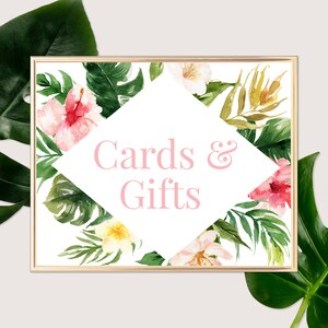 Tropische Hochzeitskarten und Geschenke Zeichen Vorlage, tropische Hochzeit Geschenk Zeichen, Strand Hochzeit Geschenk Zeichen, und gut wünschen Zeichen | SOFORTIGER DOWNLOAD