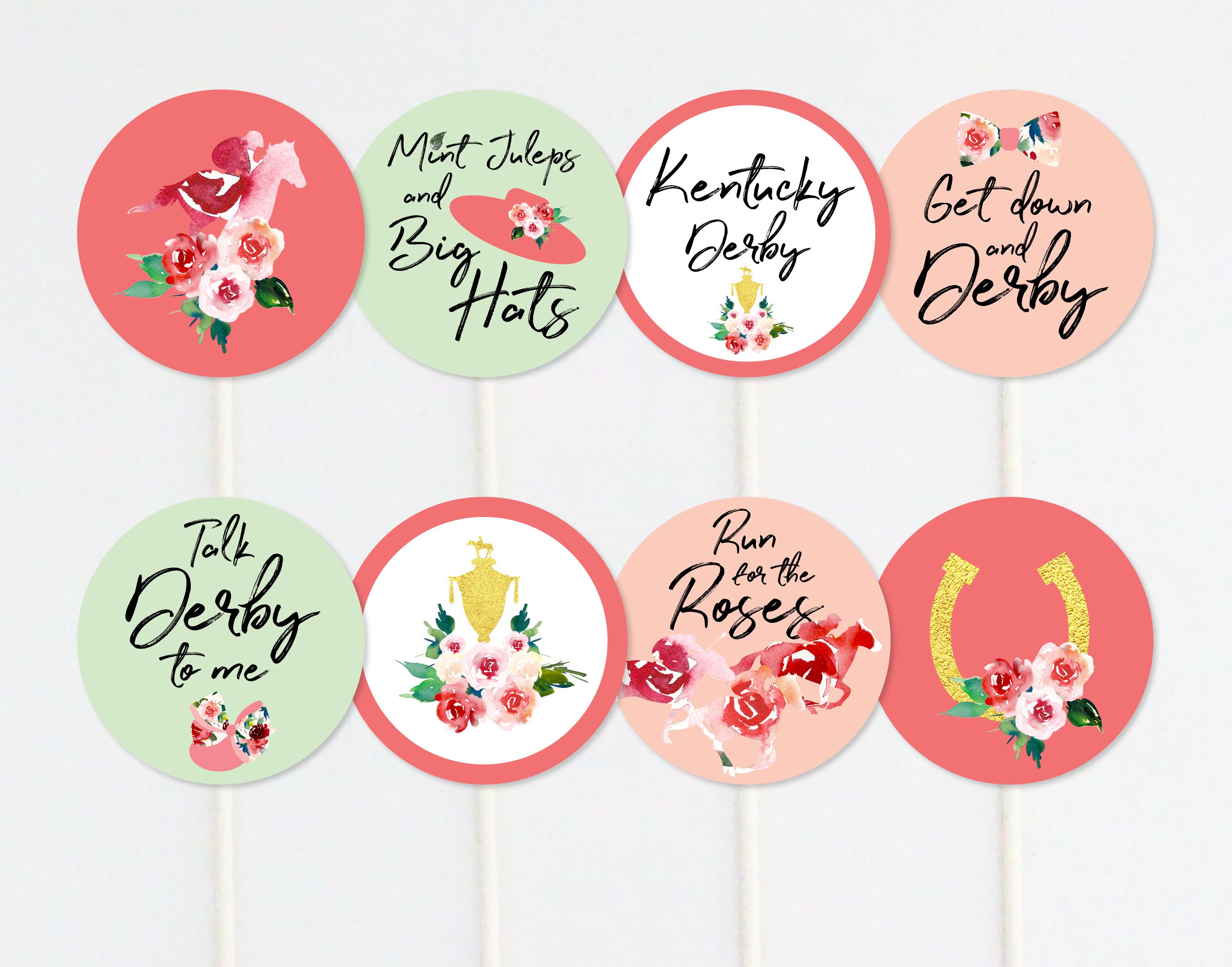 Kentucky Derby Cupcake Topper Run for the Roses Kentucky Etsy