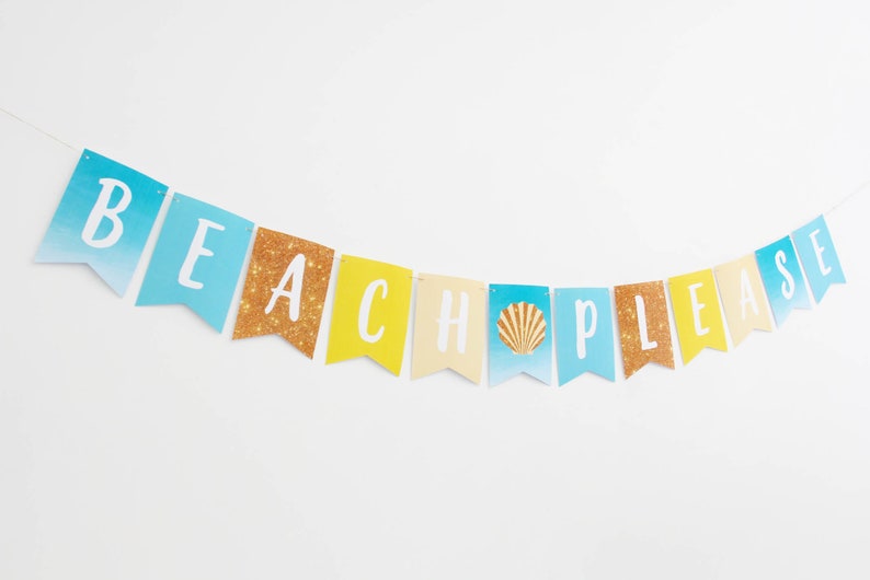 Beach Please Banner Beach Banner Summer Party Decorations Etsy