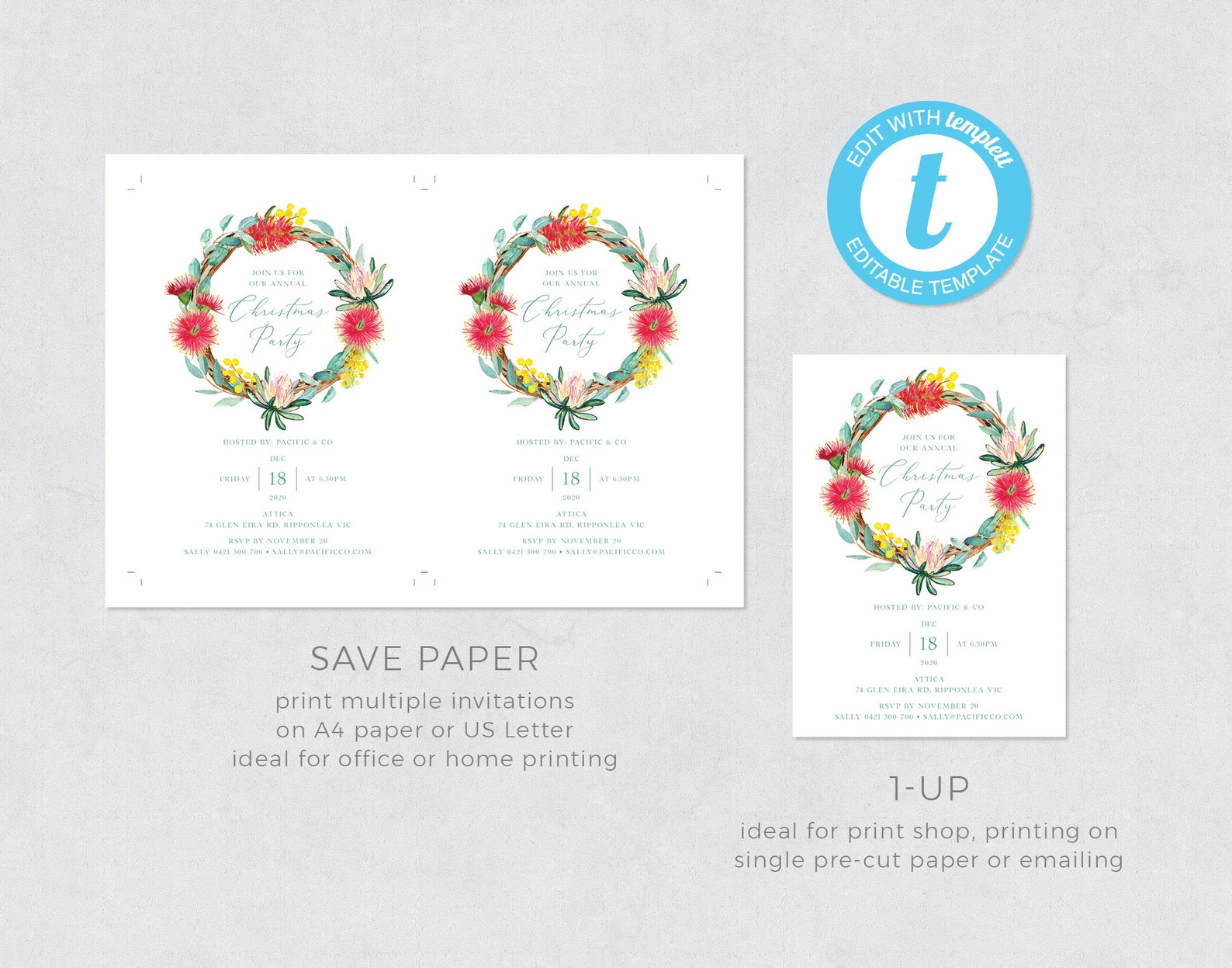 australian-christmas-party-invitation-template-aussie-etsy-australia