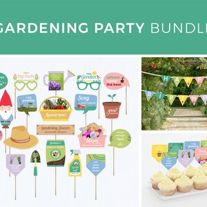 Decoraciones de cumpleaños de jardinería, Decoraciones de fiestas en el jardín, Accesorios de jardín, Citas de jardín, Regalo de jardinero, Imprimible / DESCARGA INSTANTÁNEA