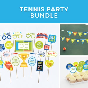 Tennis Birthday Decorations, Tennis Props, Tennis Party Decorations, Tennis Banner, Funny, Tennis Quotes, DIY, Printable | INSTANT DOWNLOAD