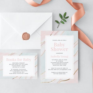 Modèle d'invitation pour baby shower sur la plage, lot, baby shower neutre sexiste, bricolage, carte de demande de livre, modifiable, imprimable | TÉLÉCHARGEMENT IMMÉDIAT