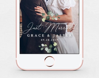 Greenery Wedding Snapchat Geofilter Template, Rustic Wedding Snapchat Filter, Garden, Engagement, Editable, Templett | INSTANT DOWNLOAD