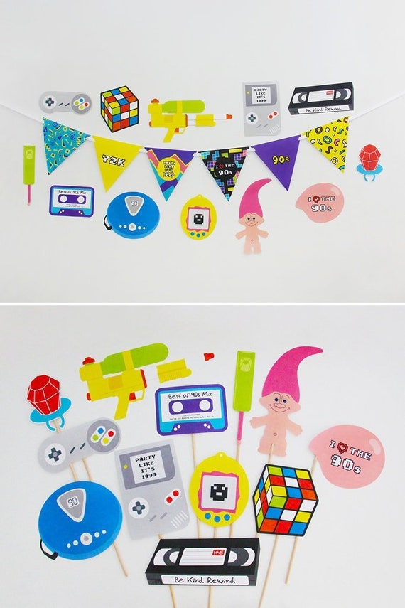 90s Party Decorations 90s Party Photo Booth Props 90s Etsy