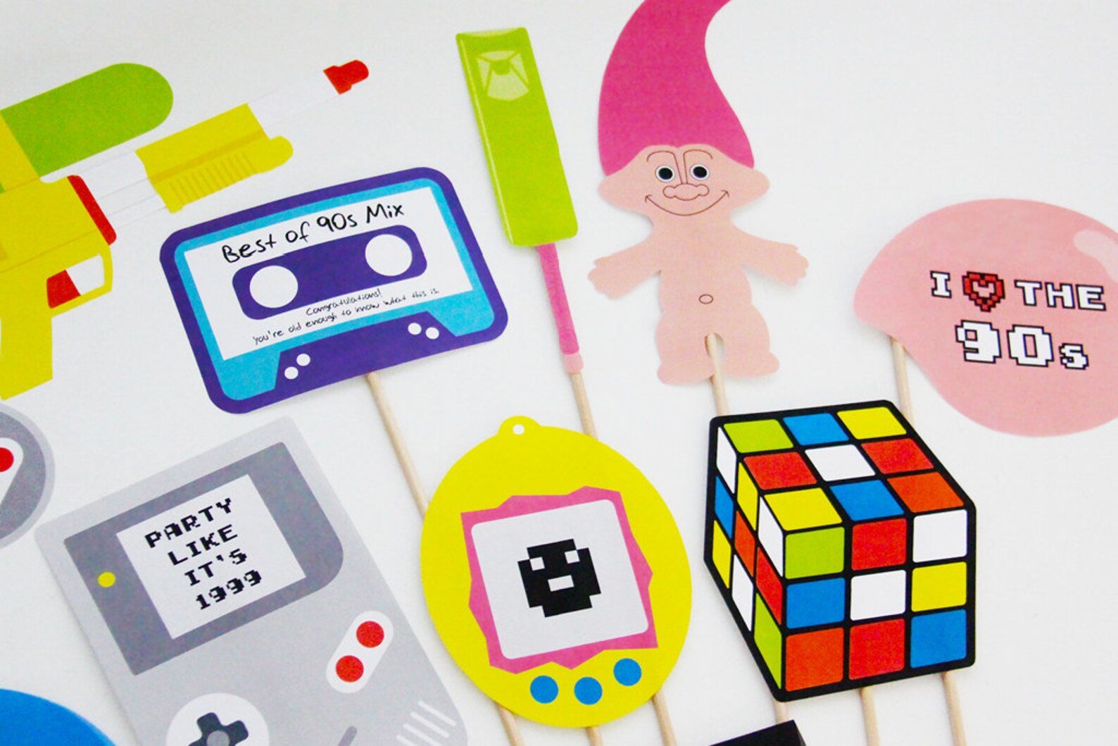 90s Photo Booth Props Printable 90s props 90s decorations | Etsy